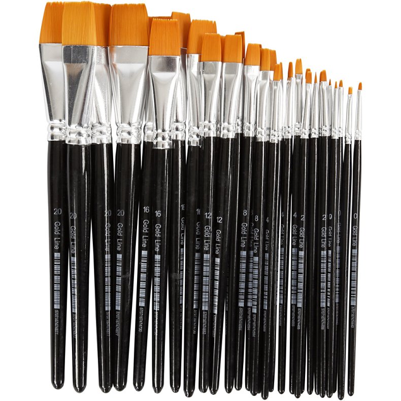 Nylon Pensler, 0-22, L: 17-21,5 cm, B: 1-22 mm, 66 stk./ 1 pk.