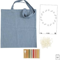 DIY Kit Broderi, Mulepose, duebl&aring;, 1 pk.
