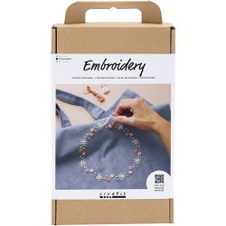 DIY Kit Broderi, Mulepose, duebl&aring;, 1 pk.
