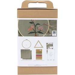 DIY Kit Broderi, Broderirammer, st&oslash;vet gr&oslash;n, 1 pk.
