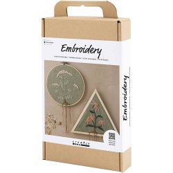 DIY Kit Broderi, Broderirammer, st&oslash;vet gr&oslash;n, 1 pk.