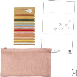 Mini DIY Kit Broderi, Clutch, st&oslash;vet rosa, 1 pk.