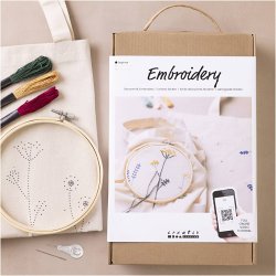 Start DIY Kit Broderi, Blomster, 1 pk.