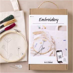Start DIY Kit Broderi, Blomster, 1 pk.