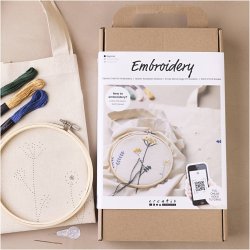 Start DIY Kit Broderi, Blomster, 1 pk.