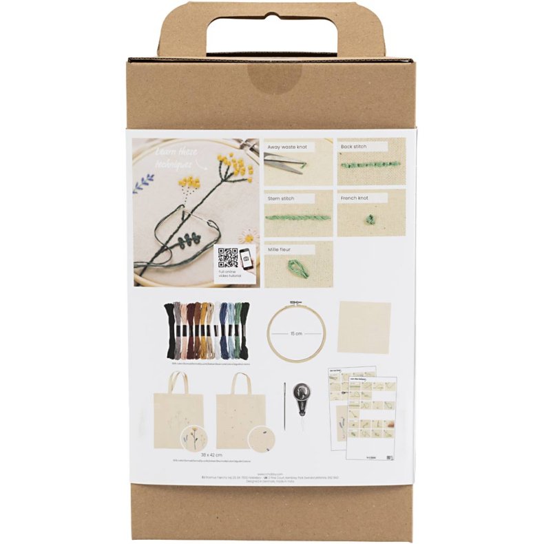Start DIY Kit Broderi, Blomster, 1 pk.