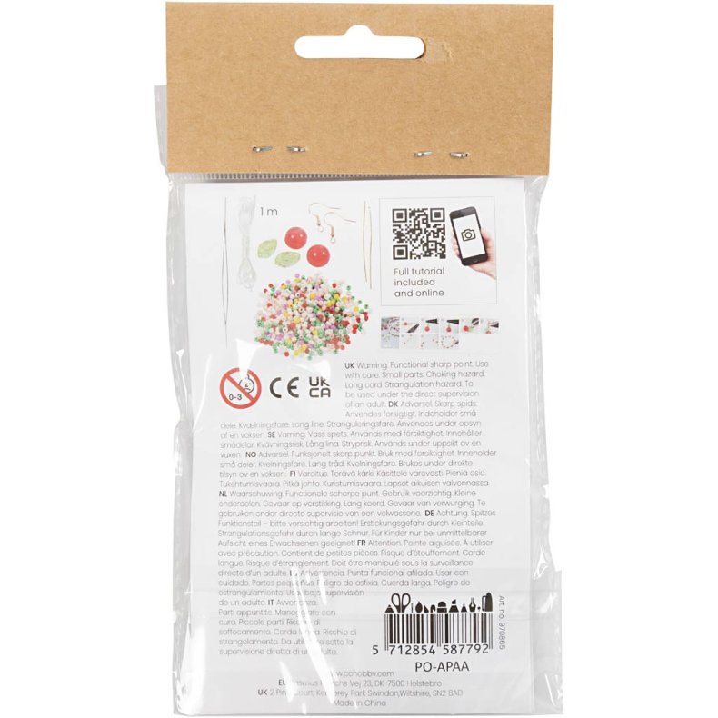 Mini DIY Kit Smykker, Elastikarmb&aring;nd og &oslash;rering, 1 pk.