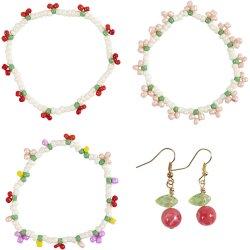 Mini DIY Kit Smykker, Elastikarmb&aring;nd og &oslash;rering, 1 pk.