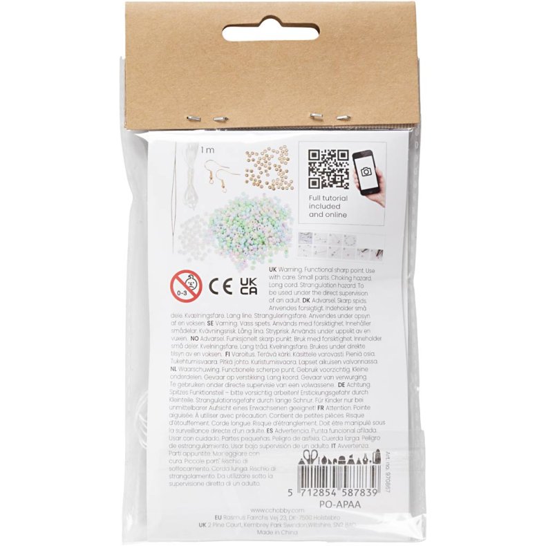 Mini DIY Kit Smykker, Elastikarmb&aring;nd og &oslash;rering, 1 pk.