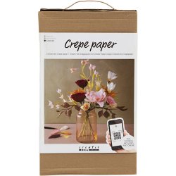 DIY Kit Crepepapir, Buket, Str&aelig;k/crepe: 180%, 1 pk.