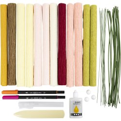 DIY Kit Crepepapir, Buket, Str&aelig;k/crepe: 180%, 1 pk.