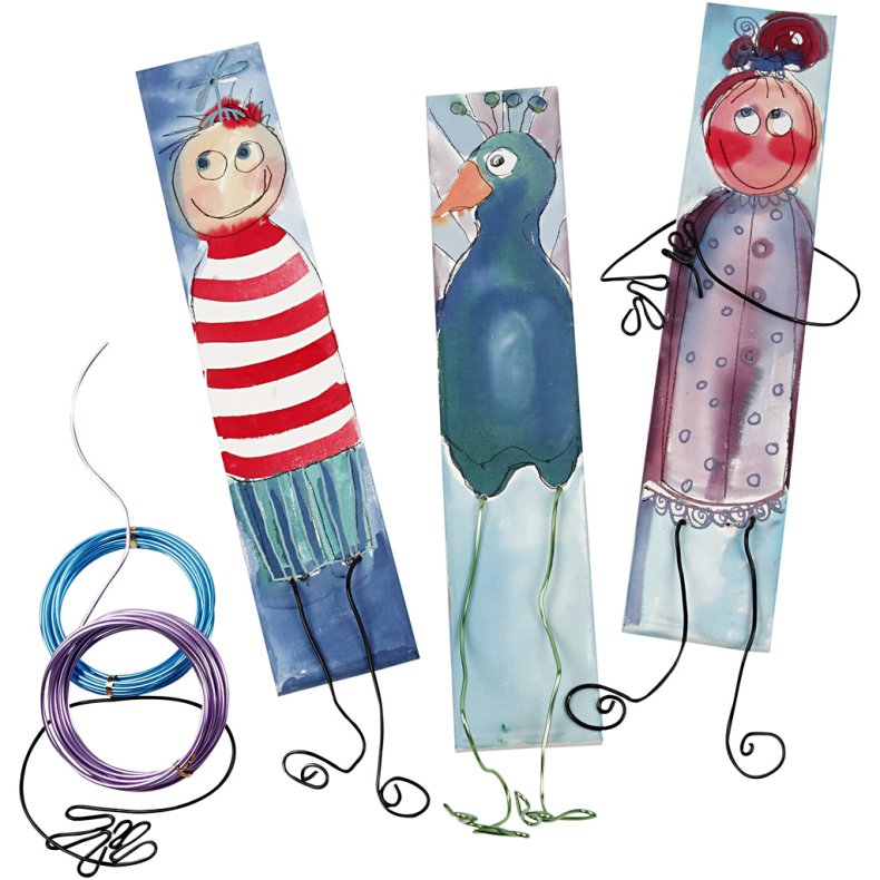 Lange l&aelig;rreder med akvarel, hvid, 20 stk., 1 s&aelig;t