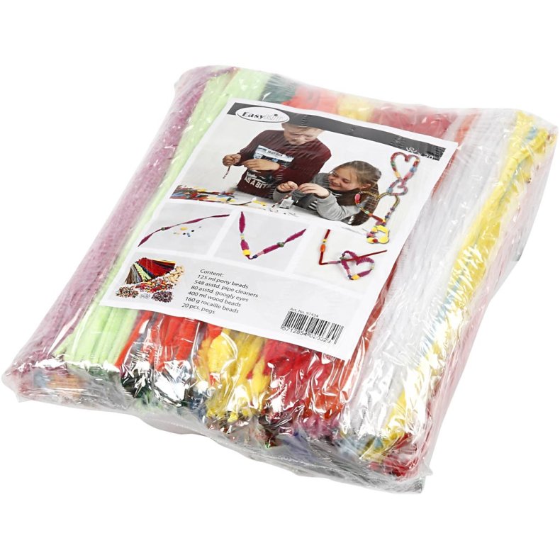 Sjov med klemmer og chenille, ass. farver, 1 s&aelig;t