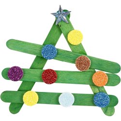 Glitter, glimmer og tr&aelig;pinde, ass. farver, 1 s&aelig;t