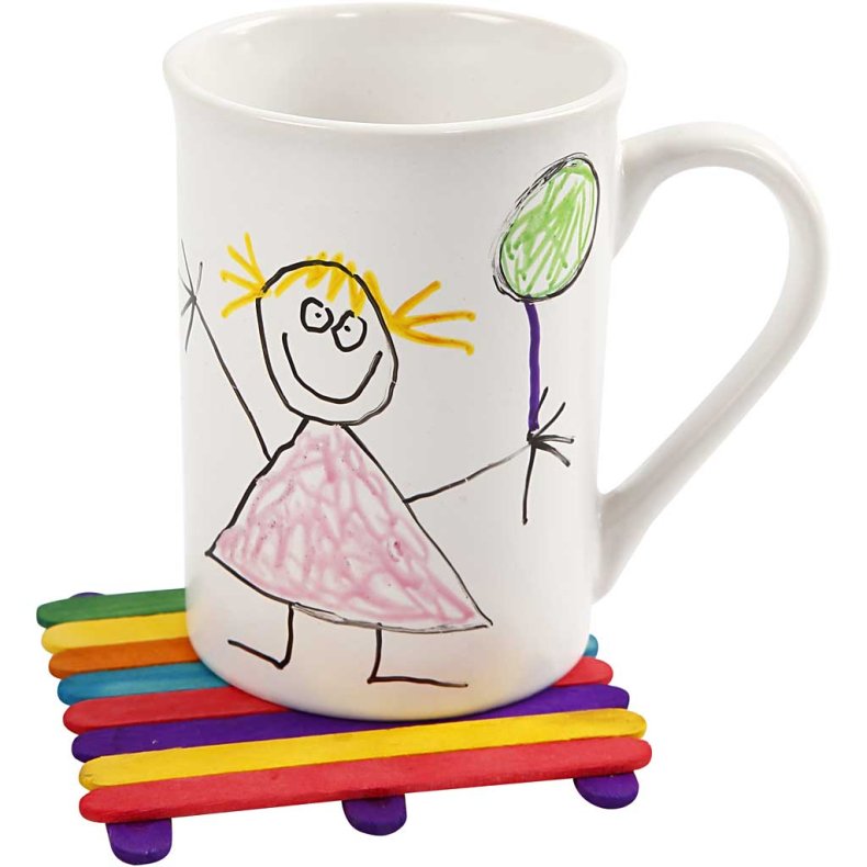 Glitter, glimmer og tr&aelig;pinde, ass. farver, 1 s&aelig;t