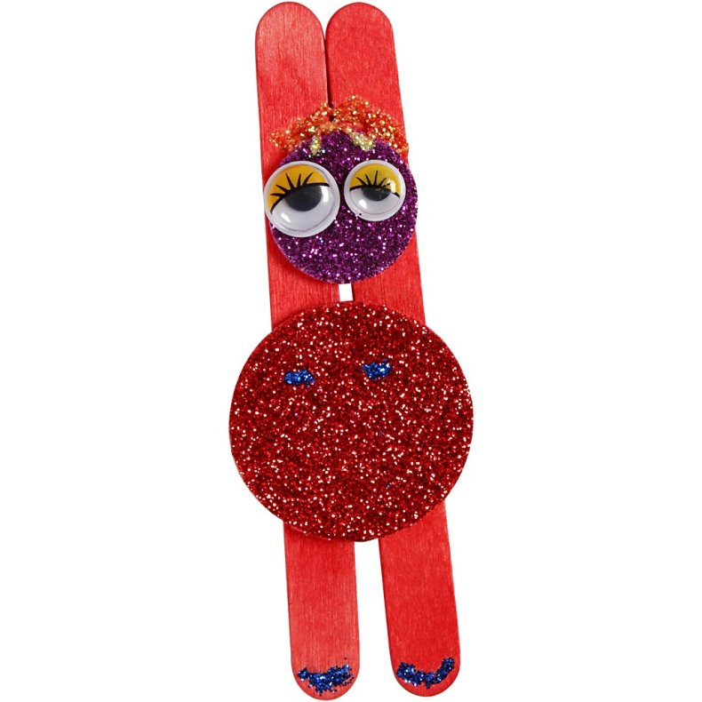 Glitter, glimmer og tr&aelig;pinde, ass. farver, 1 s&aelig;t