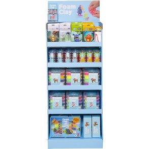 Gulvdisplay med Foam Clay®, H: 1560 mm, D: 390 mm, B: 580 mm, ass. farver, 102 enh./ 1 pk.