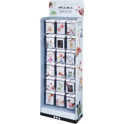 Gulvdisplay med Mini DIY Kit, H: 1500 mm, B: 580 mm, hvid, 108 s&aelig;t/ 1 pk.