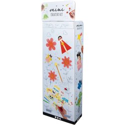 Gulvdisplay med Mini DIY Kit, H: 1500 mm, B: 580 mm, hvid, 108 s&aelig;t/ 1 pk.