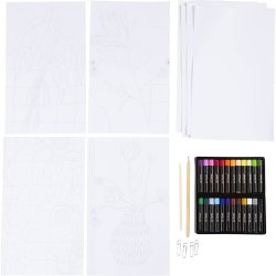 DIY Kit Oliepastel, Blomster, ass. farver, 1 pk.