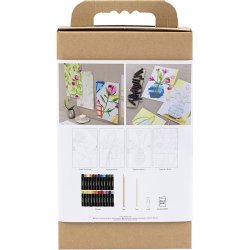 DIY Kit Oliepastel, Blomster, ass. farver, 1 pk.