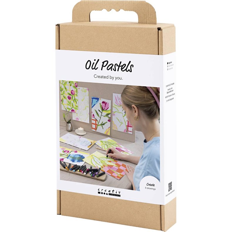 DIY Kit Oliepastel, Blomster, ass. farver, 1 pk.