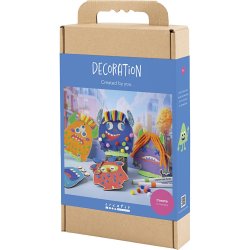DIY Kit Dekoration, Monstre, colorful, glade farver, st&aelig;rke farver, 1 pk.
