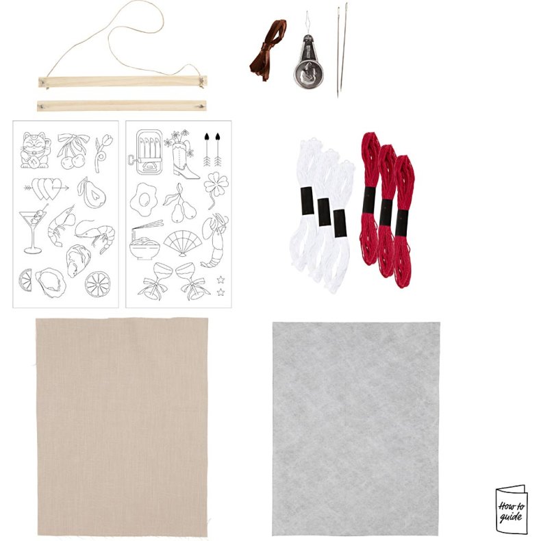 DIY Kit Broderi, oph&aelig;ng, h&oslash;r, 1 pk.