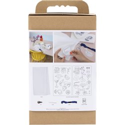 DIY Kit Broderi, servietter, off white, 1 pk.
