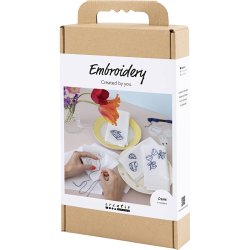 DIY Kit Broderi, servietter, off white, 1 pk.