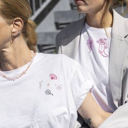 DIY Kit Broderi, t-shirt, hvid, 1 pk.