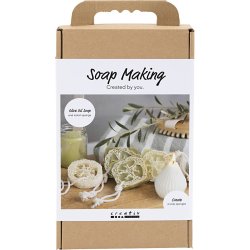 DIY Kit S&aelig;befremstilling, Loofah, olivengr&oslash;n, 1 pk.