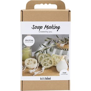 DIY Kit S&aelig;befremstilling, Loofah, olivengr&oslash;n, 1 pk.