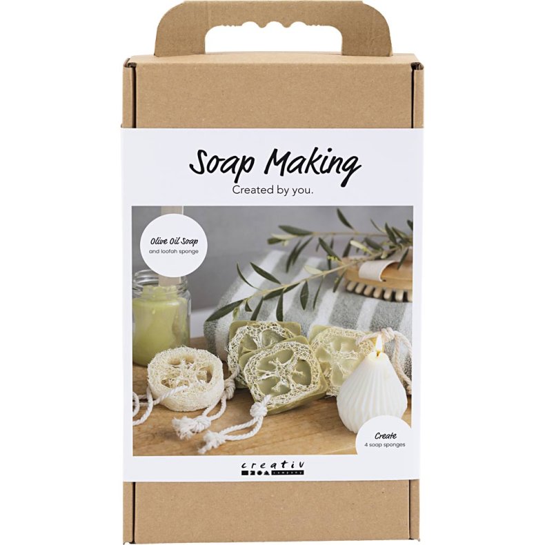 DIY Kit S&aelig;befremstilling, Loofah, olivengr&oslash;n, 1 pk.