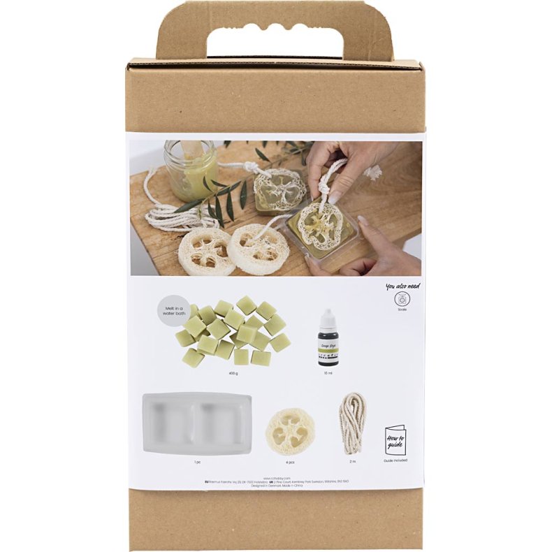DIY Kit S&aelig;befremstilling, Loofah, olivengr&oslash;n, 1 pk.