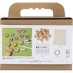 Mini DIY Kit Tegning, Vendespil og tre-p&aring;-stribe, ass. farver, 1 pk.