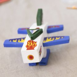 Mini DIY Kit Male, Flyvemaskine, bl&aring;/gr&oslash;n harmoni, 1 pk.