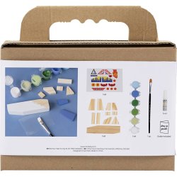 Mini DIY Kit Male, Flyvemaskine, bl&aring;/gr&oslash;n harmoni, 1 pk.