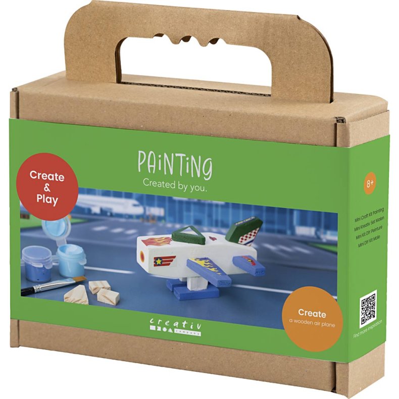 Mini DIY Kit Male, Flyvemaskine, bl&aring;/gr&oslash;n harmoni, 1 pk.