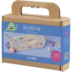 Mini DIY Kit Dekoration, Penalhus, pastelfarver, 1 pk.