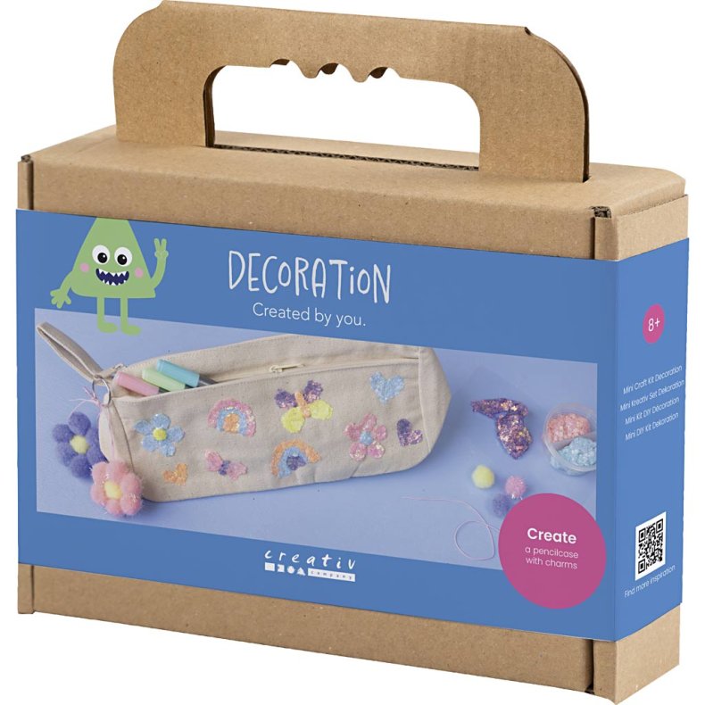 Mini DIY Kit Dekoration, Penalhus, pastelfarver, 1 pk.