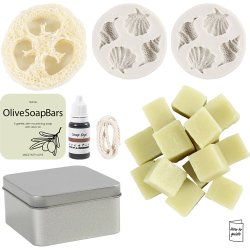 Mini DIY Kit S&aelig;befremstilling, Strandskaller, olivengr&oslash;n, 1 pk.