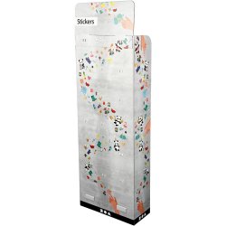 Gulvdisplay med stickers, H: 1500 mm, D: 250 mm, B: 580 mm, 432 enh./ 1 pk.