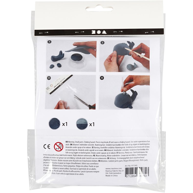 Mini DIY Kit, Hval og hvalunge, 1 pk.