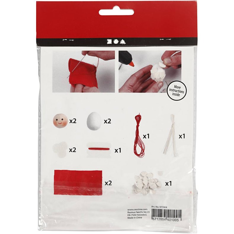 Mini DIY Kit Dekoration, nissepiger, H: 8 cm, 1 pk.