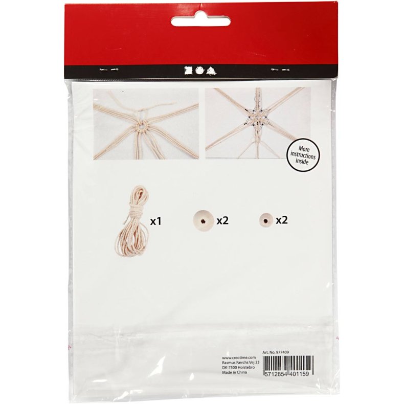 Mini DIY Kit, macram&eacute; iskrystal, H: 10 cm, 1 pk.