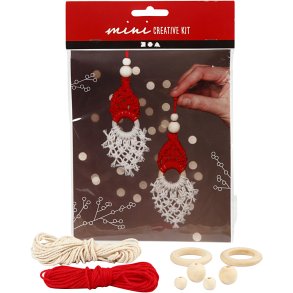 Mini DIY Kit Macram&eacute;, macram&eacute; nisse, H: 14 cm, 1 pk.