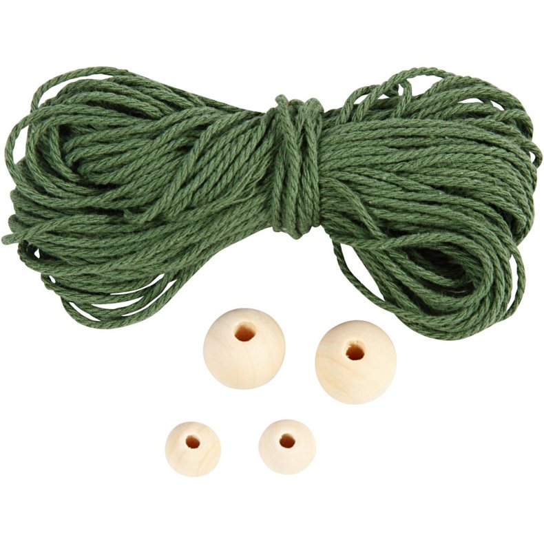 Mini DIY Kit Macram&eacute;, macram&eacute; juletr&aelig;, H: 11 cm, 1 pk.