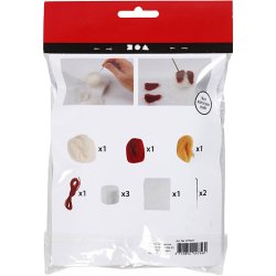 Mini DIY Kit, Tromme, diam. 33 mm, beige, gl. r&oslash;d, 1 s&aelig;t