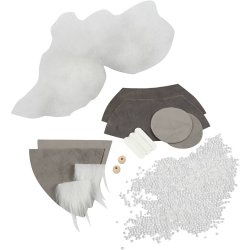 Mini DIY Kit, N&aelig;senisser, H: 12 cm, gr&aring;, 1 pk.